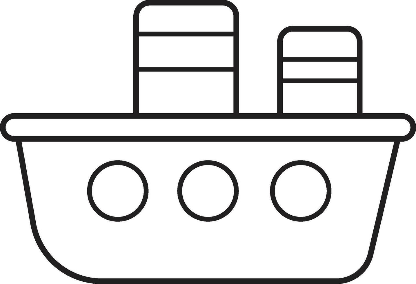 Fishing Boat Outline Icon vector
