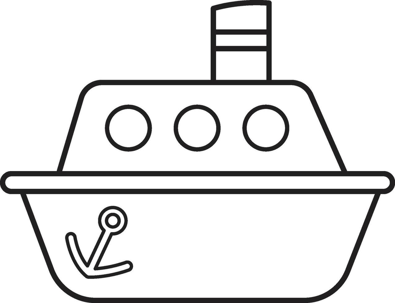 Boat Outline Icon vector