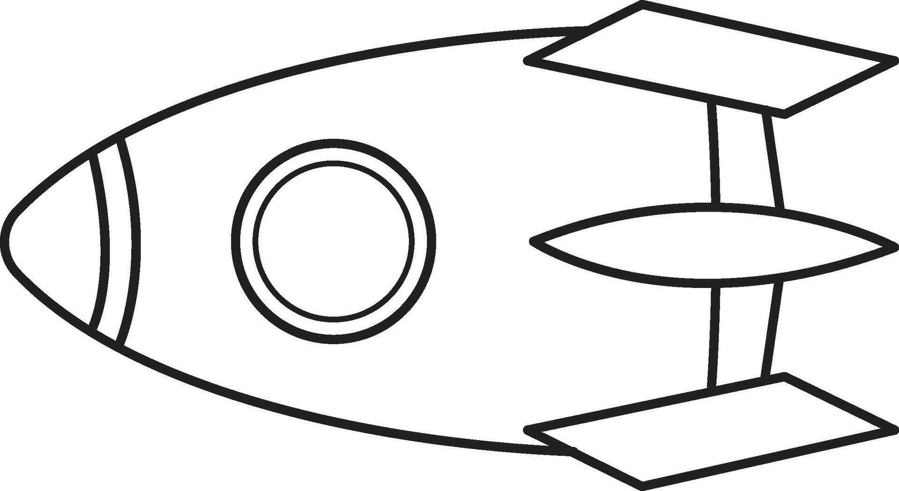 Rocket Ship Outline Icon vector