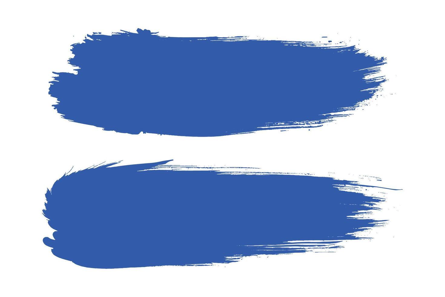 Set of blue grunge brush strokes isolated on white background. vector