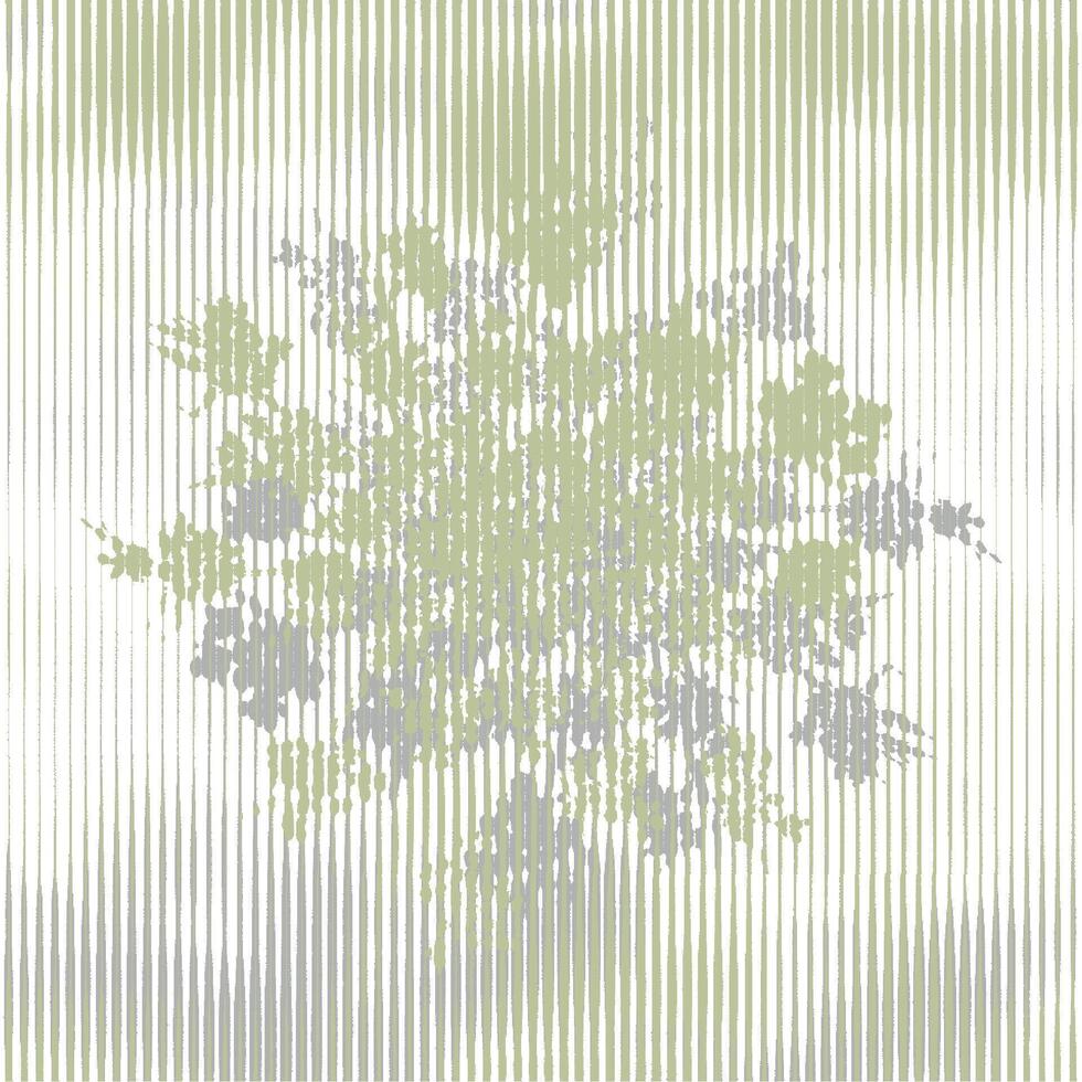 A green and white striped background with flowers vector