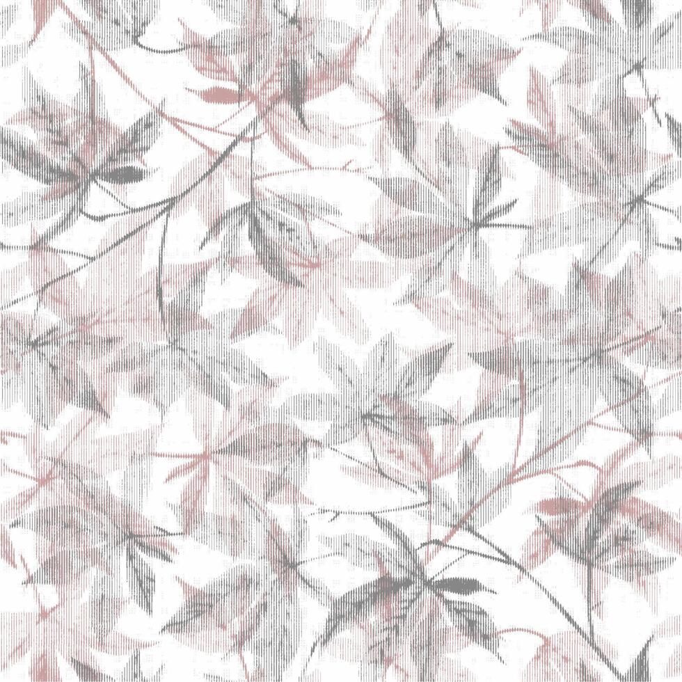 A pattern of leaves in pink and gray vector