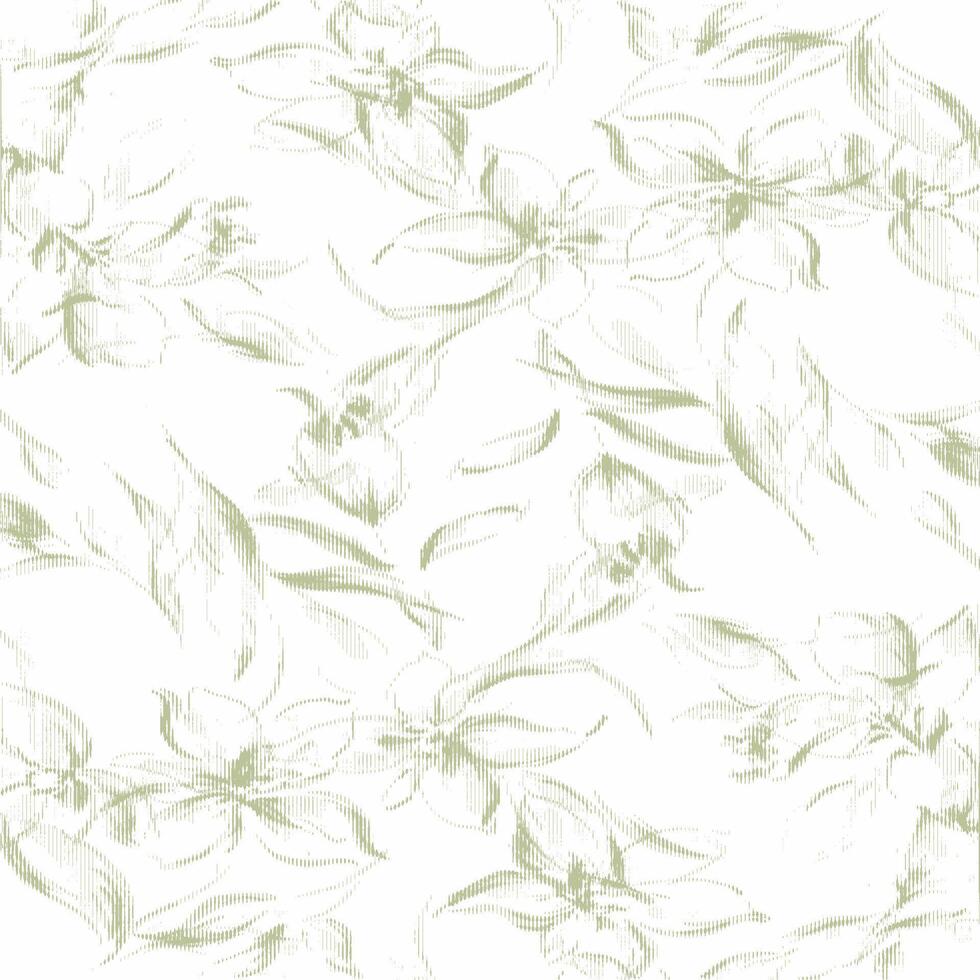 A floral pattern in green and white vector