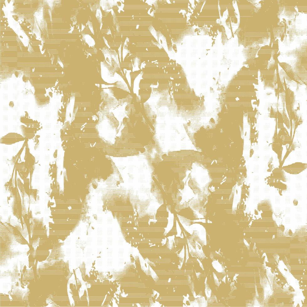 A gold and white abstract wallpaper with flowers vector