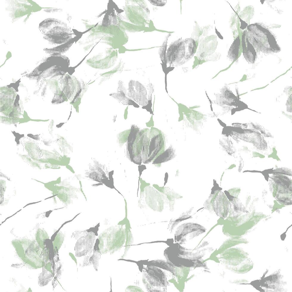 A green and white floral pattern vector