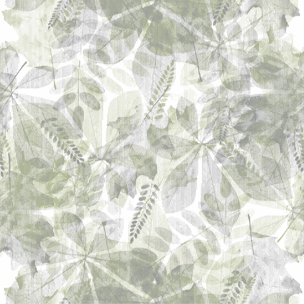 A green and white wallpaper with leaves vector