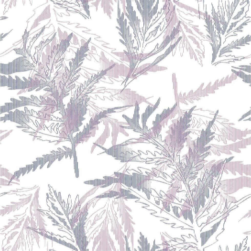 A pattern with leaves in pink and blue vector