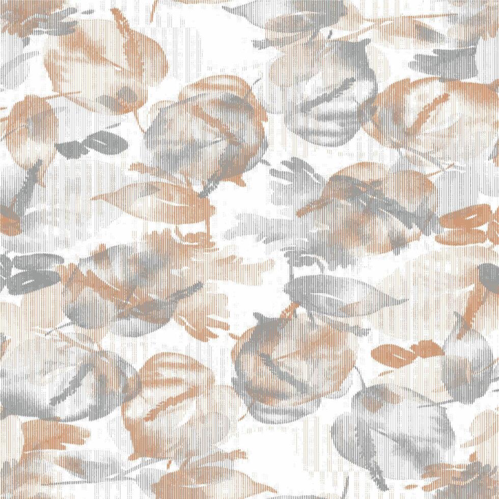 A pattern with grey and white leaves vector