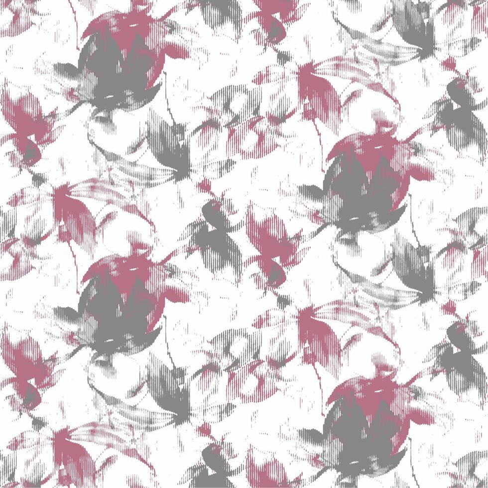 A pattern with flowers and leaves on it vector