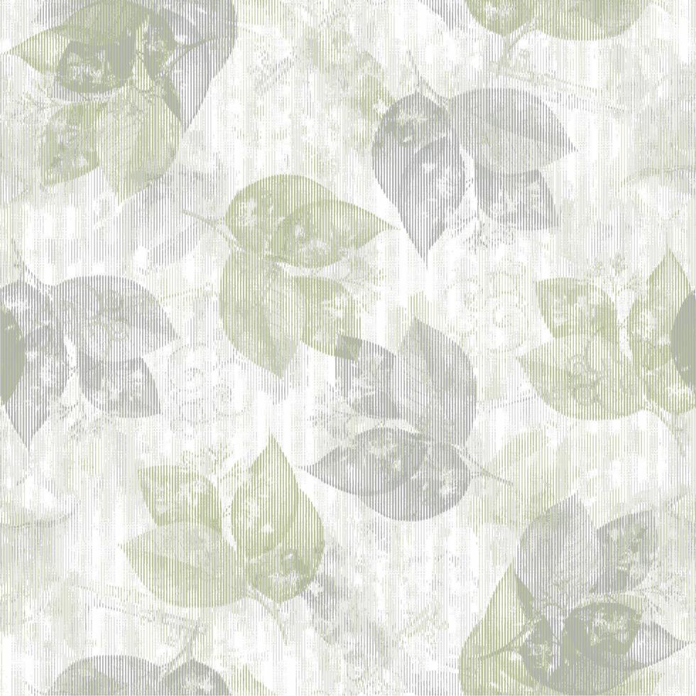 A green and white wallpaper with leaves vector