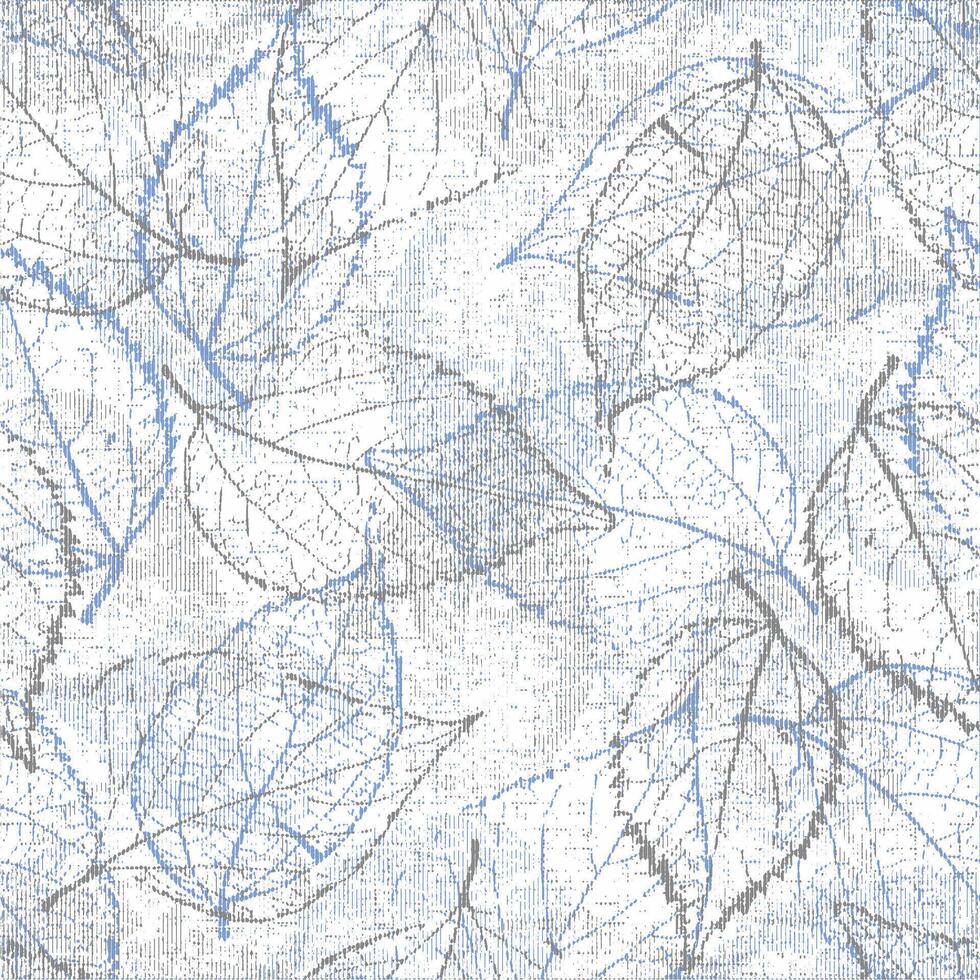 A blue and white leaf pattern vector