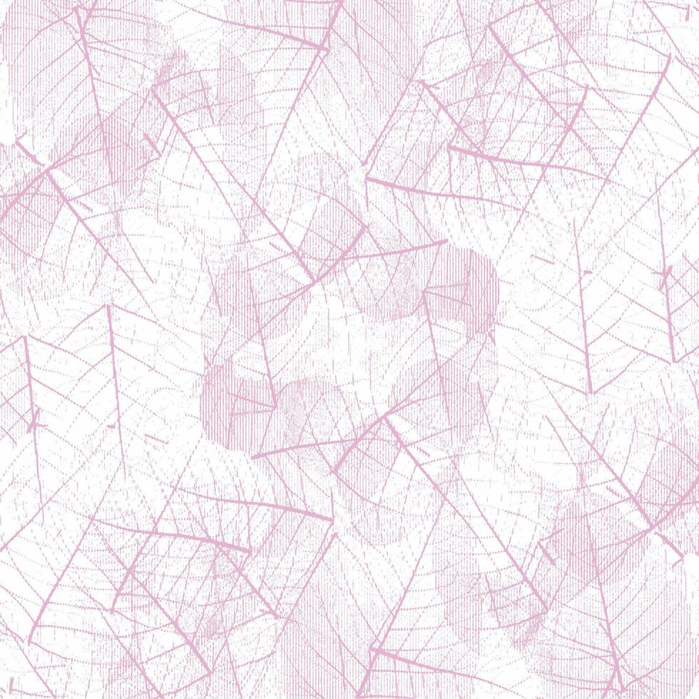 A pink and white background with leaves vector