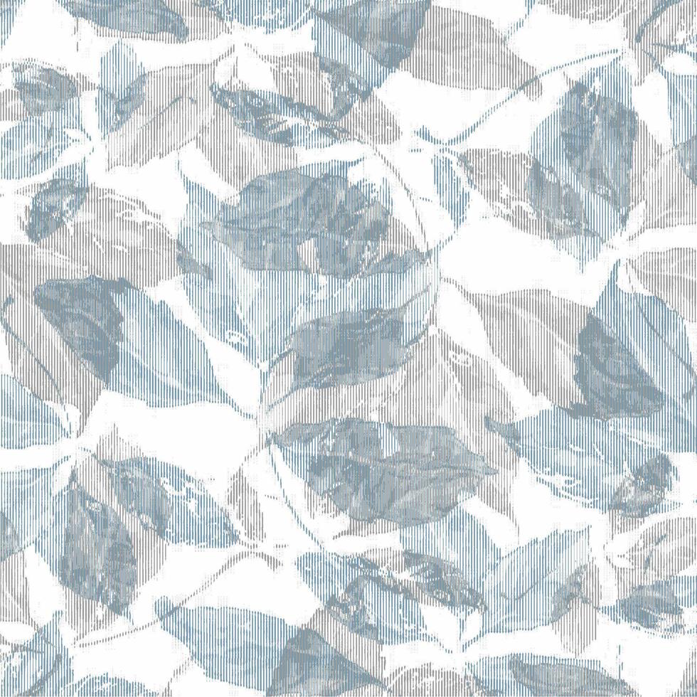 A blue and white leaf pattern wallpaper vector