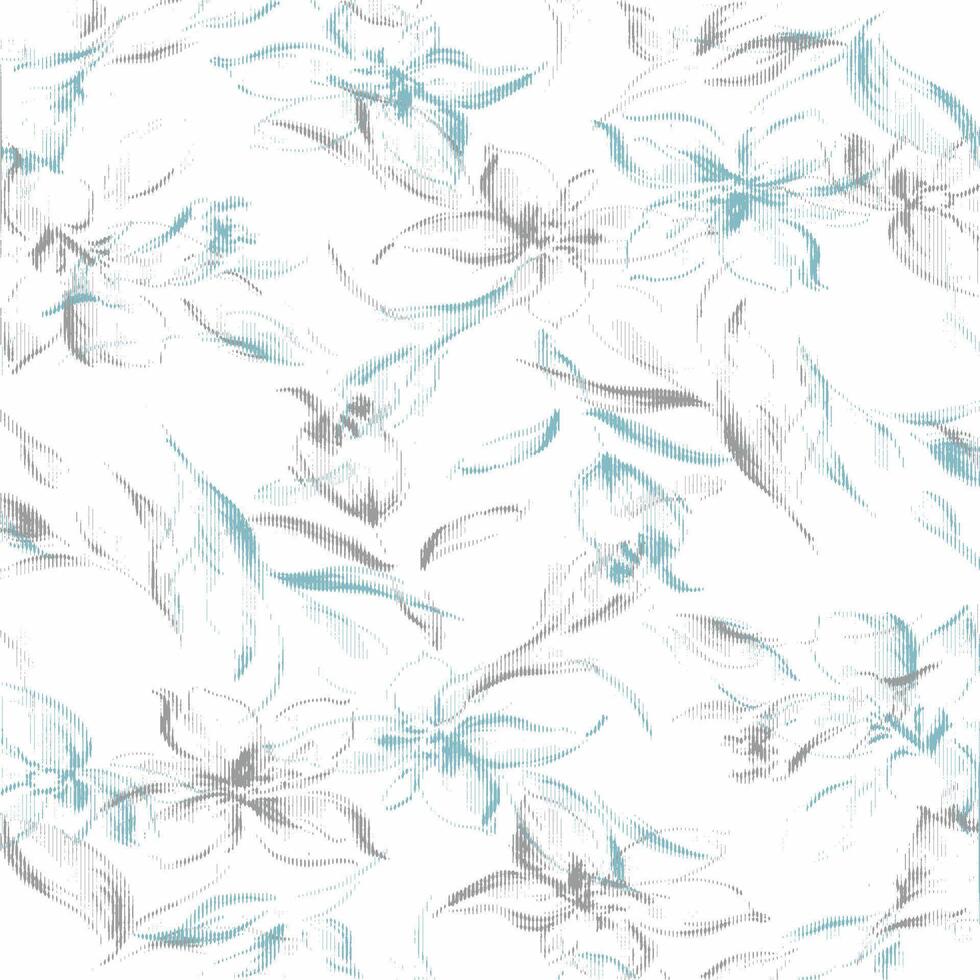 A floral pattern with blue and white flowers vector