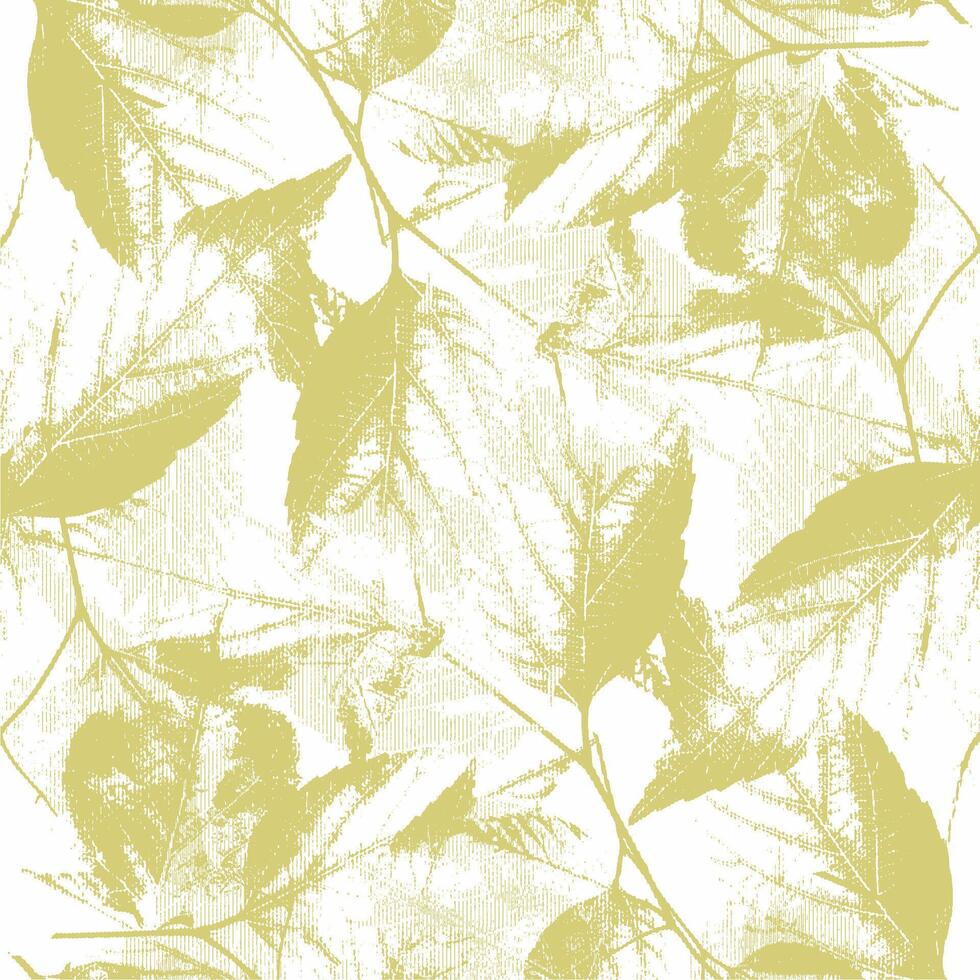 A seamless pattern with leaves in yellow and white vector