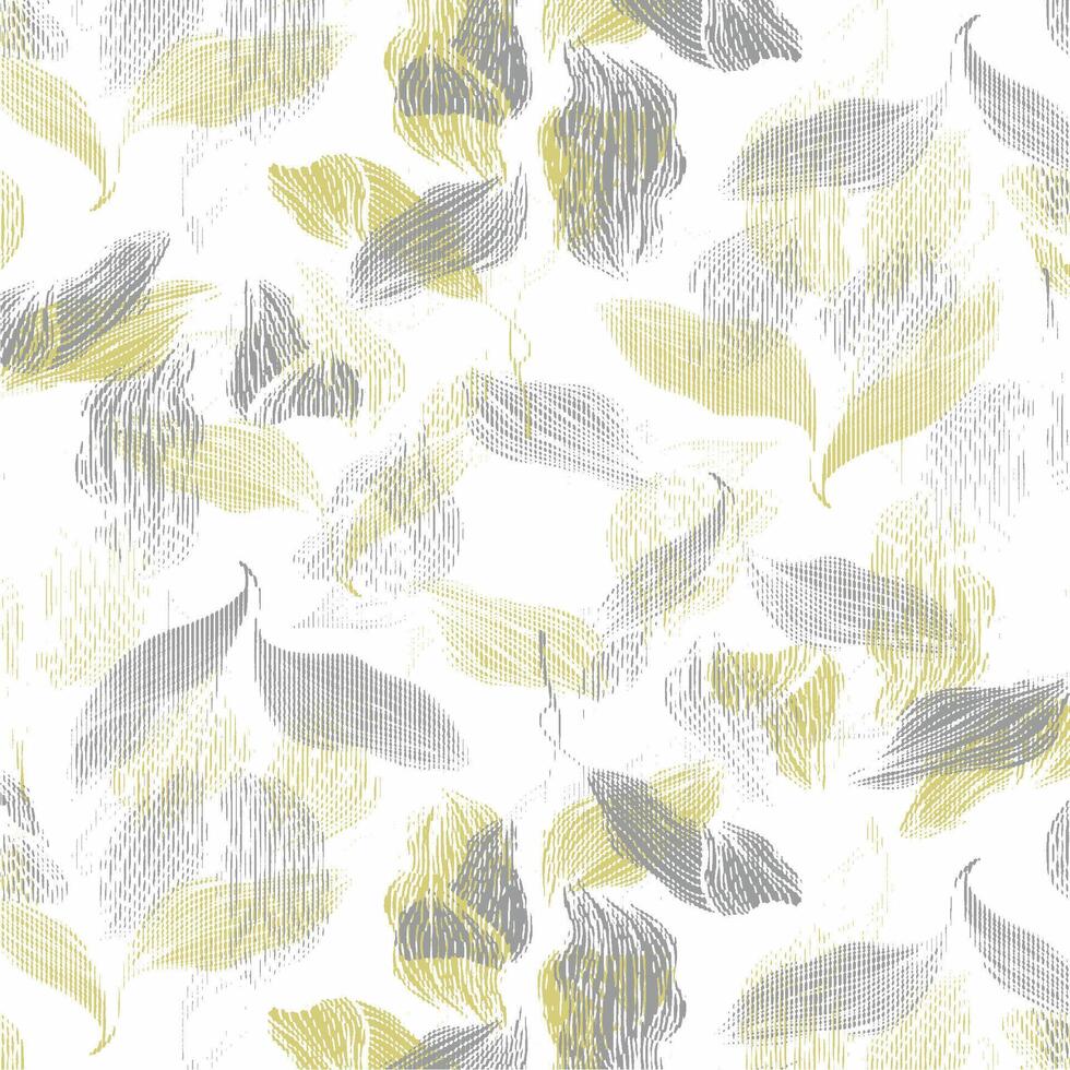 A pattern with yellow and gray leaves vector