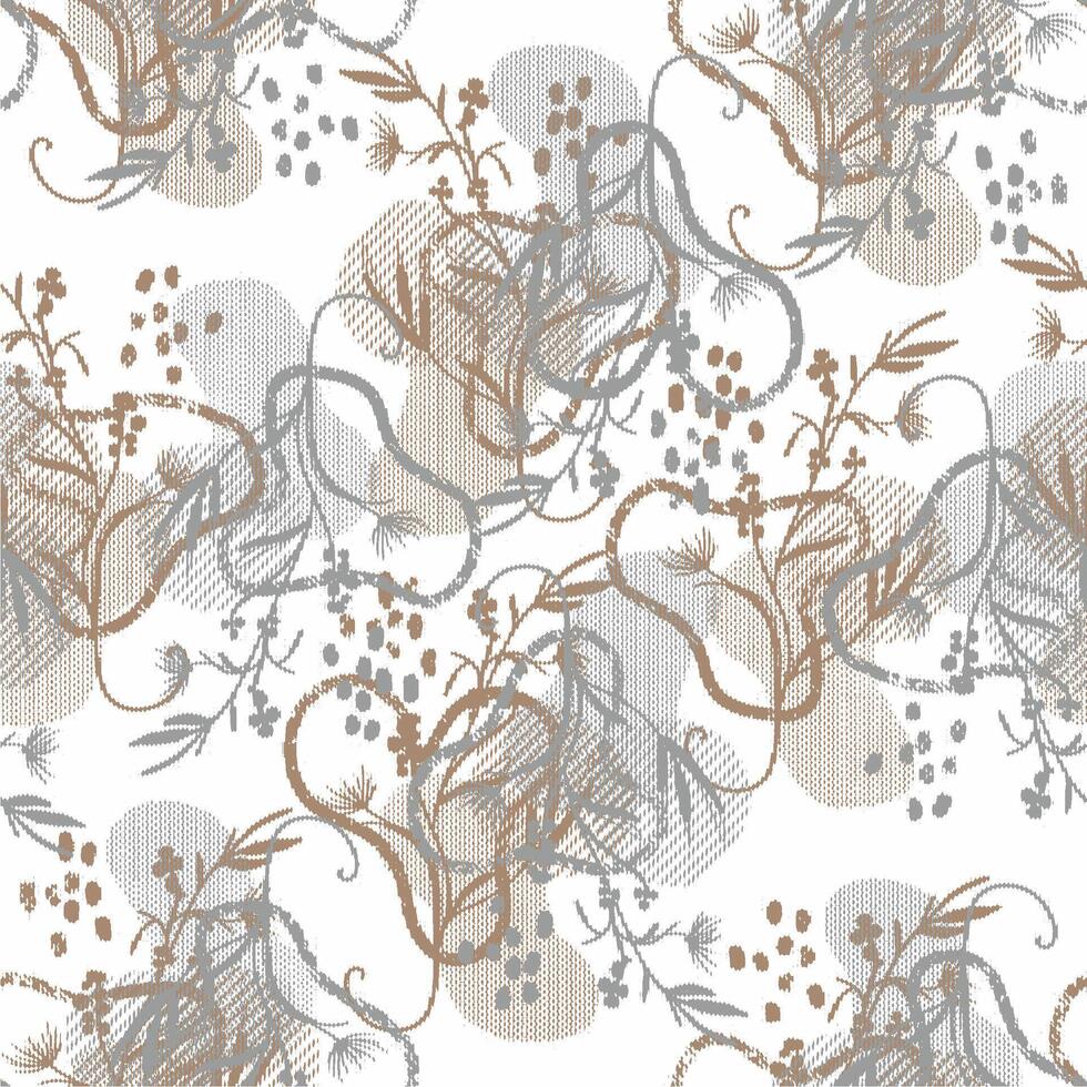 A pattern with flowers and leaves on a white background vector