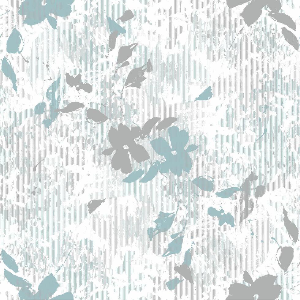 A blue and gray floral wallpaper with a white background vector