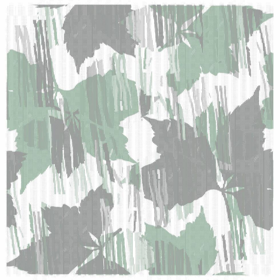 A green and gray leaf pattern on a white background vector