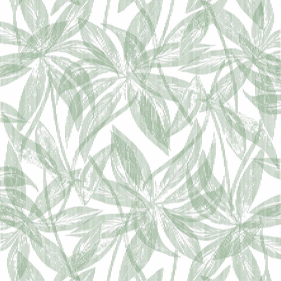 A green and white wallpaper pattern with leaves vector
