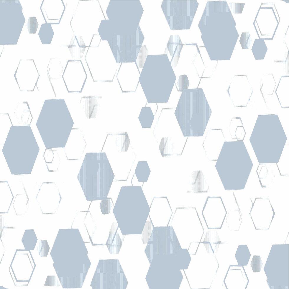 A blue and white hexagon pattern background vector