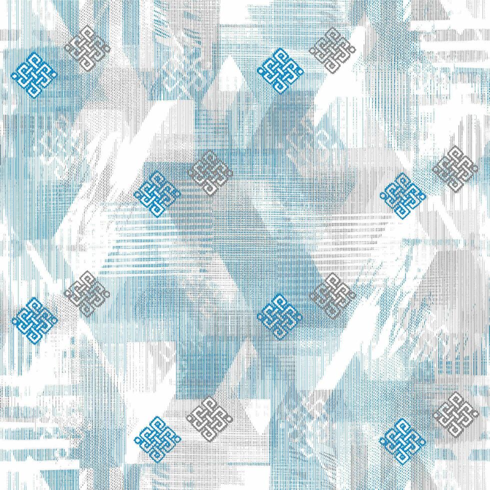 A blue and white geometric pattern with geometric shapes vector