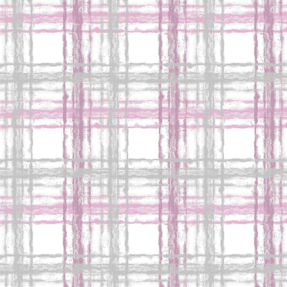 A pink and white plaid fabric pattern vector