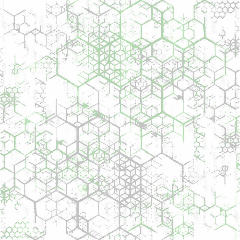 Abstract seamless pattern with hexagons and lines vector