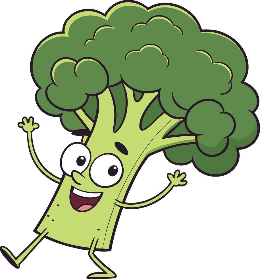 Happy Broccoli Character vector