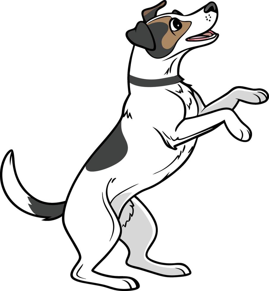 lively pup sitting up, expressing curiosity and joy vector