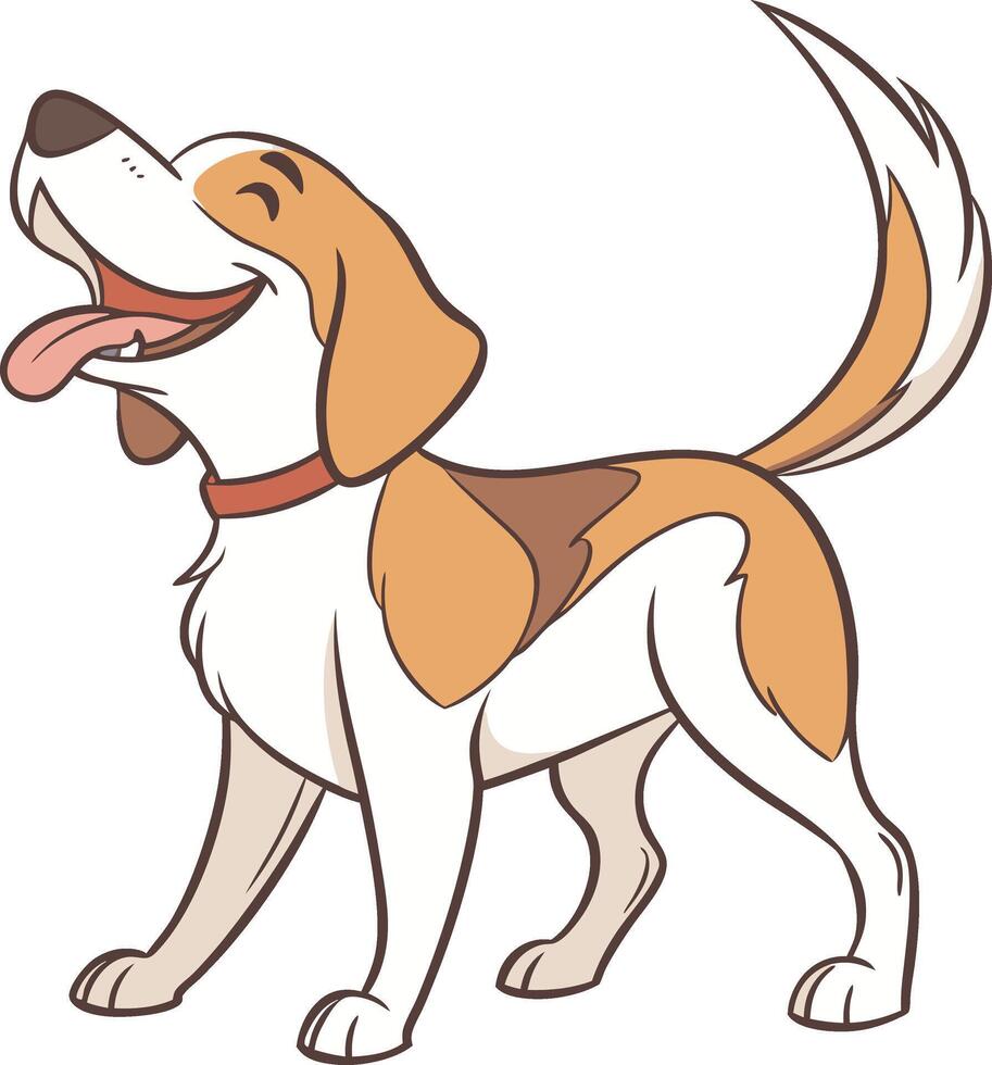 happy dog, wagging its tail and looking up vector