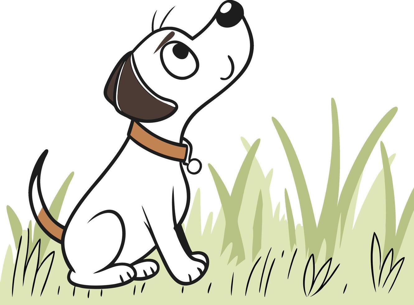 Puppy dog with endearing eyes looks up vector