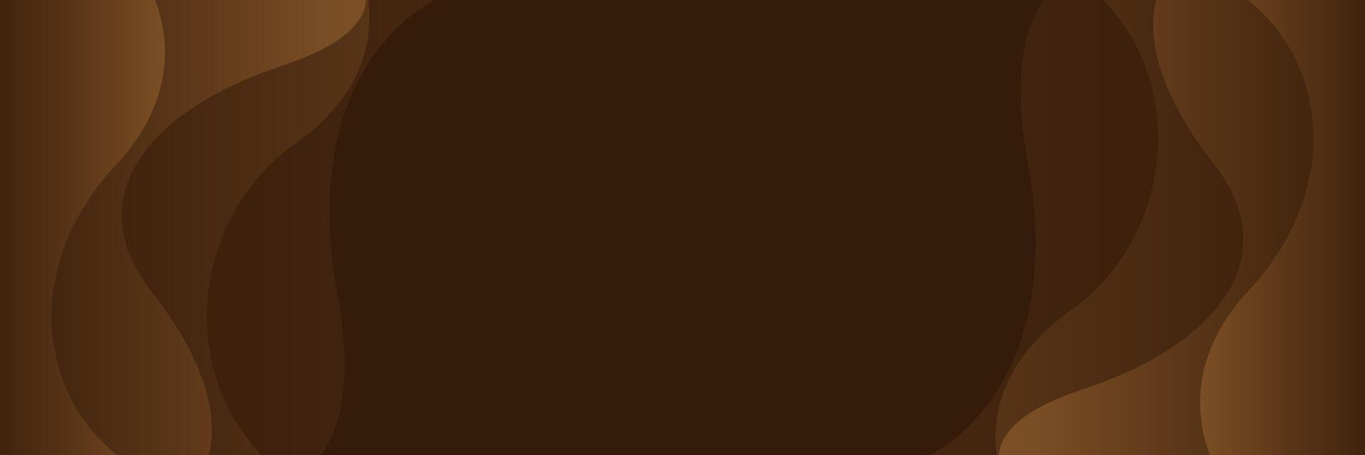Abstract dark brown fluid wave banner background. Dynamic design. Template banner background vector