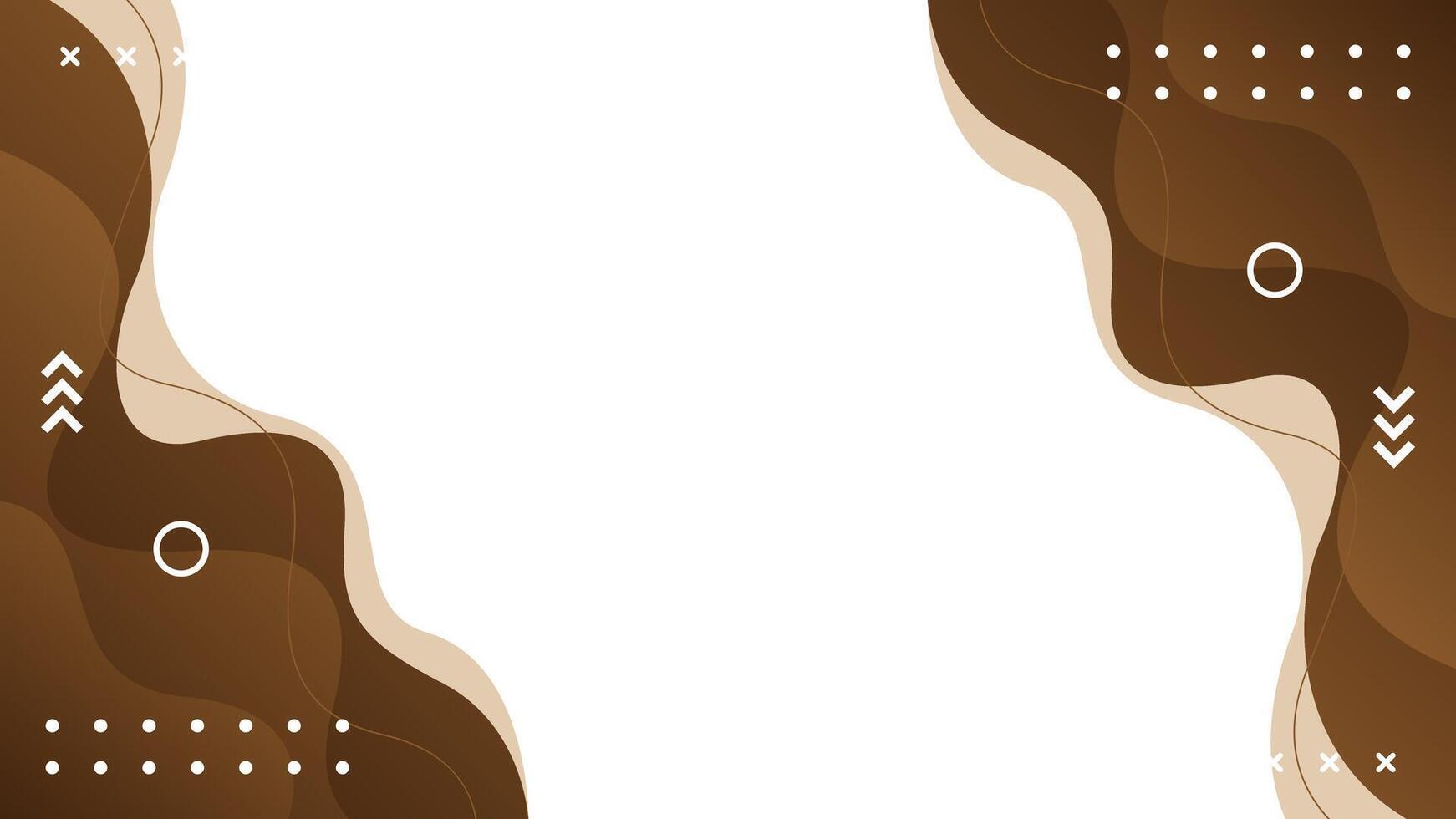 Modern abstract brown geometric background, fluid wave shapes vector