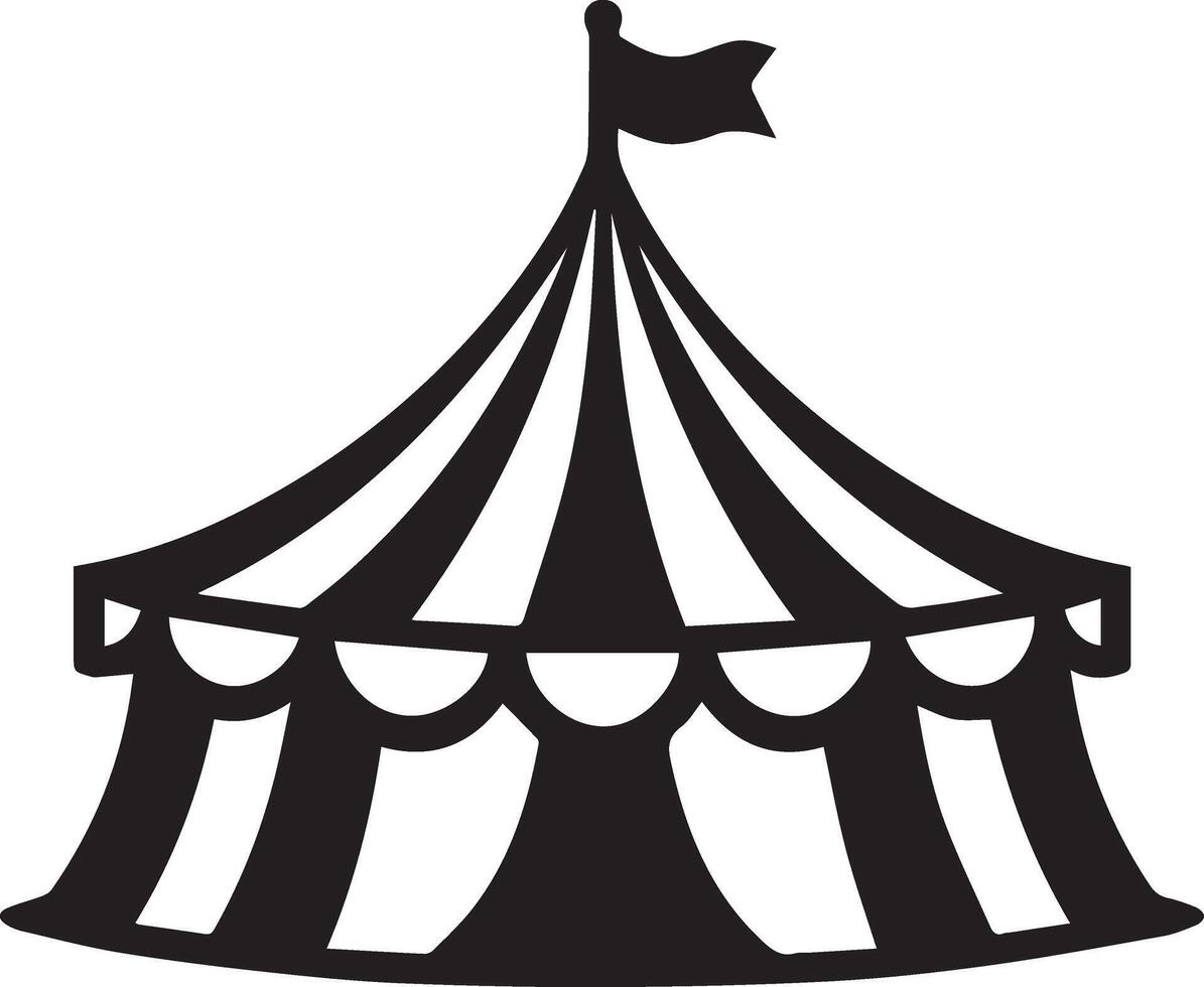 a circus tent with a flag on top vector