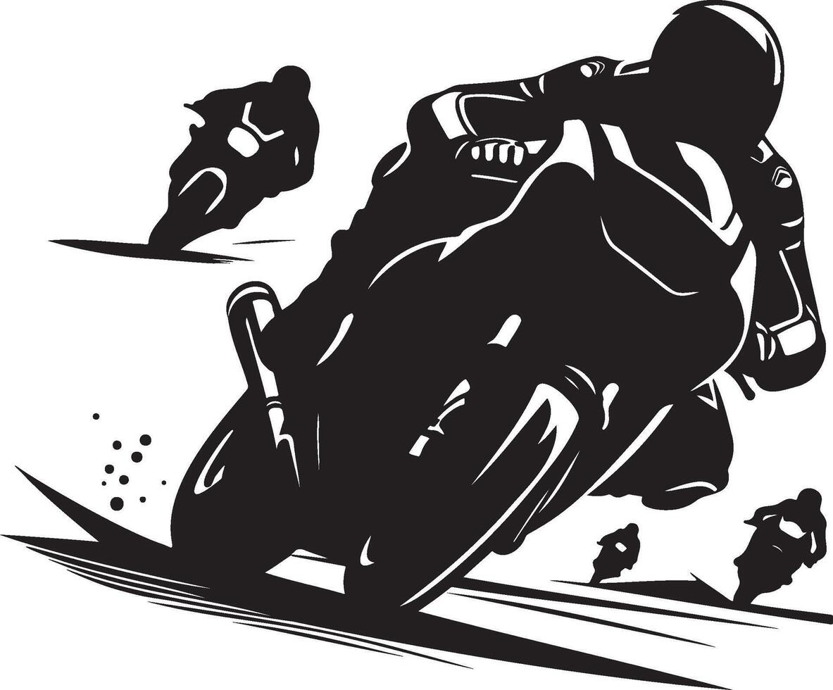 Motorcycle Racing Silhouette Illustration. vector