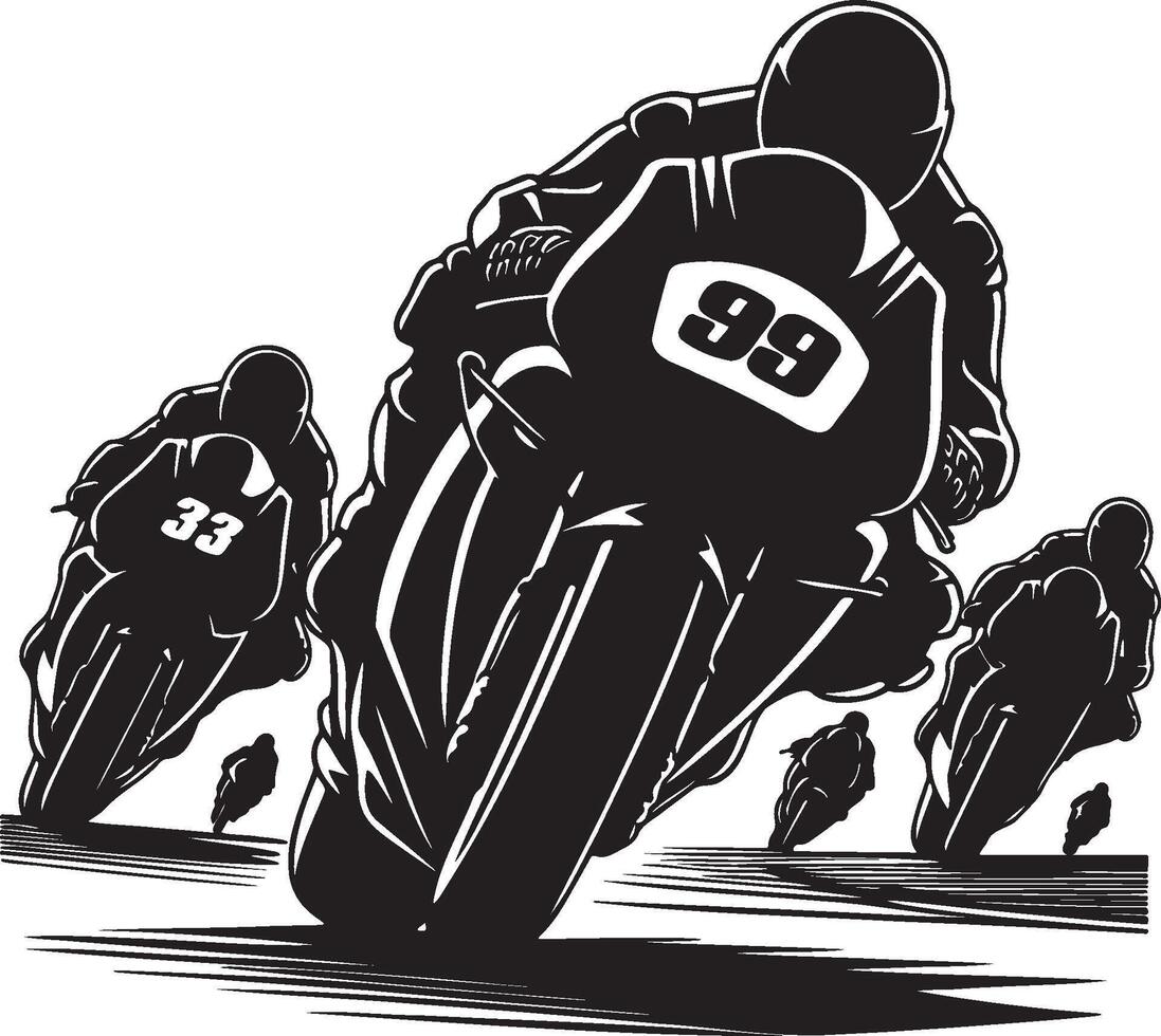 Front of Motorcycle Racing Illustration. vector