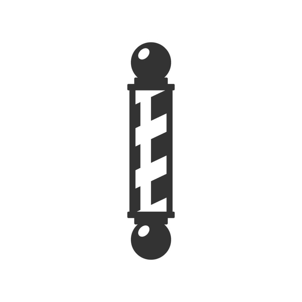 Twisted pole lamp vintage barber shop minimalist black icon for logo illustration vector