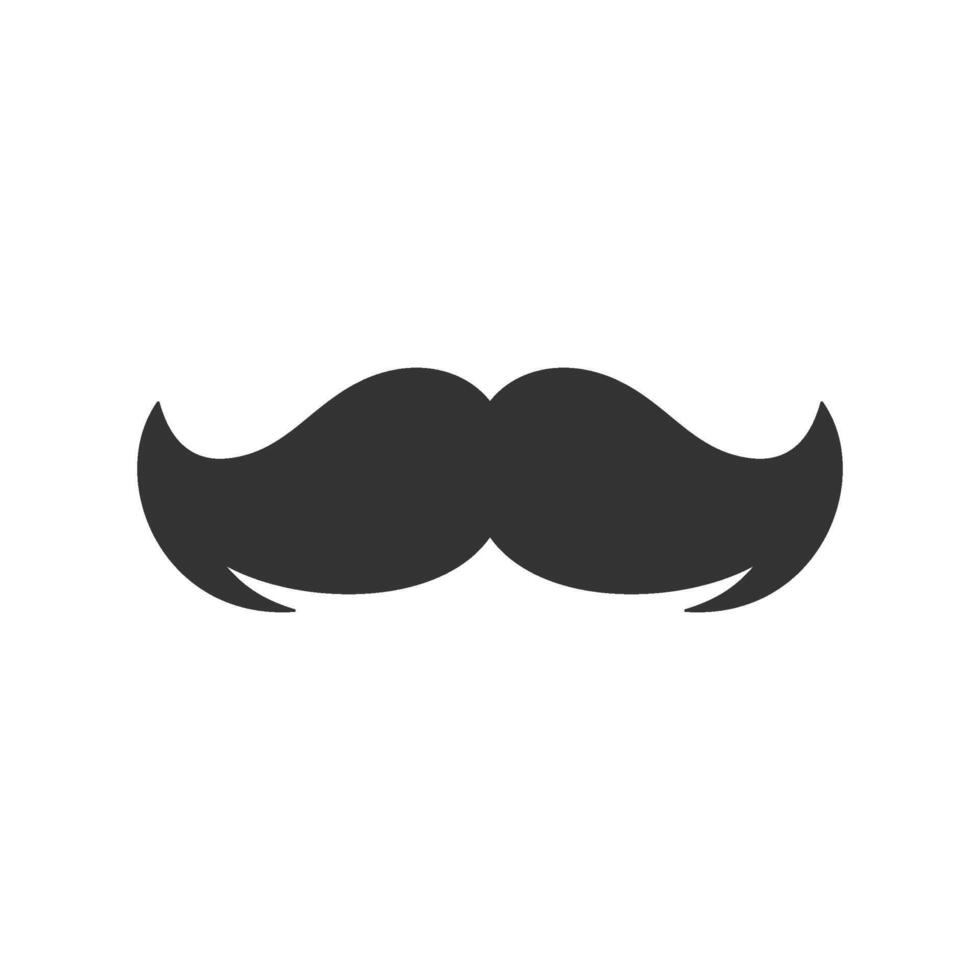 Curved mustache barbershop gentleman grooming service minimalist icon for logo vector