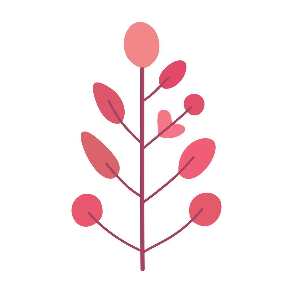pink flower with leaves vector