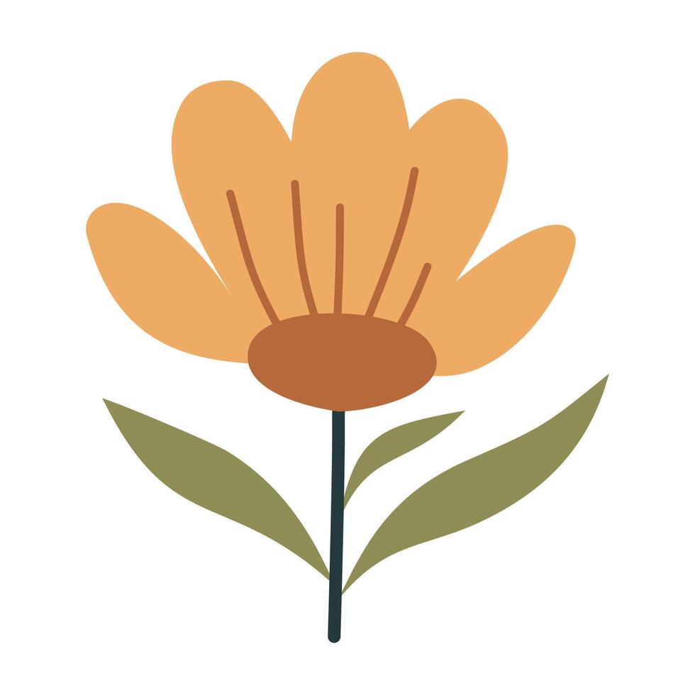 Cute beautiful flower, simple vector