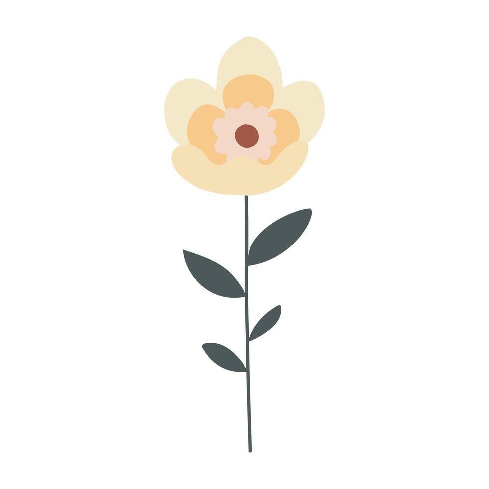 Cute flower, cartoon, flat vector
