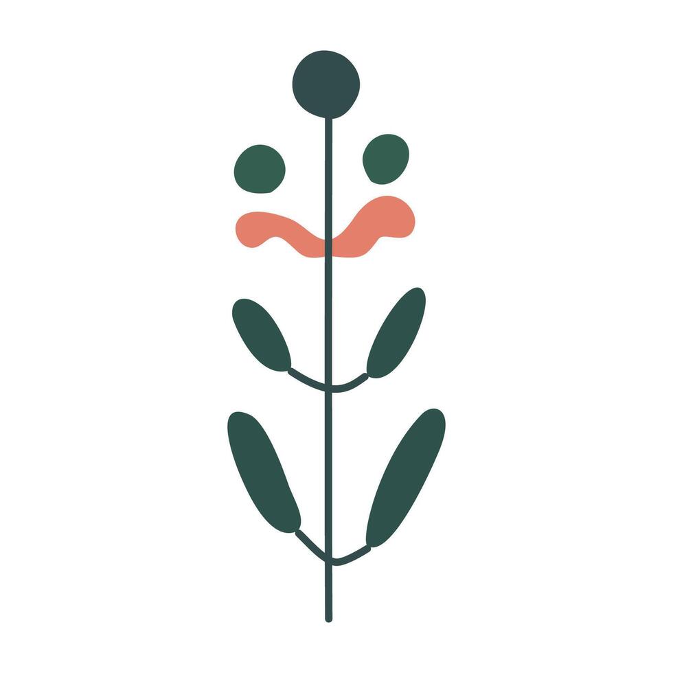 Abstract plant with leaves vector