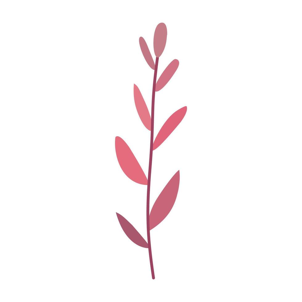 a pink plant with leaves on it vector