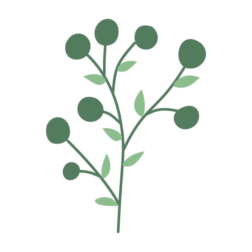 a green plant with leaves flat vector