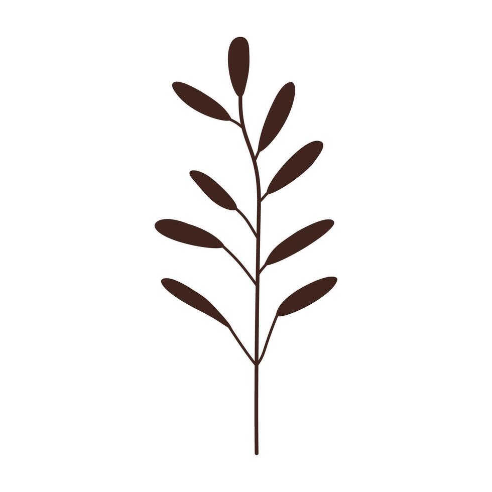 brown plant with leaves vector