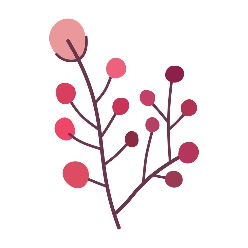 a branch with berries and leaves on it vector