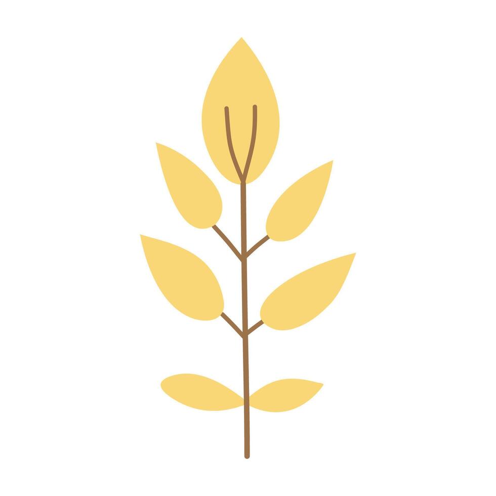 a yellow plant with leaves on it vector