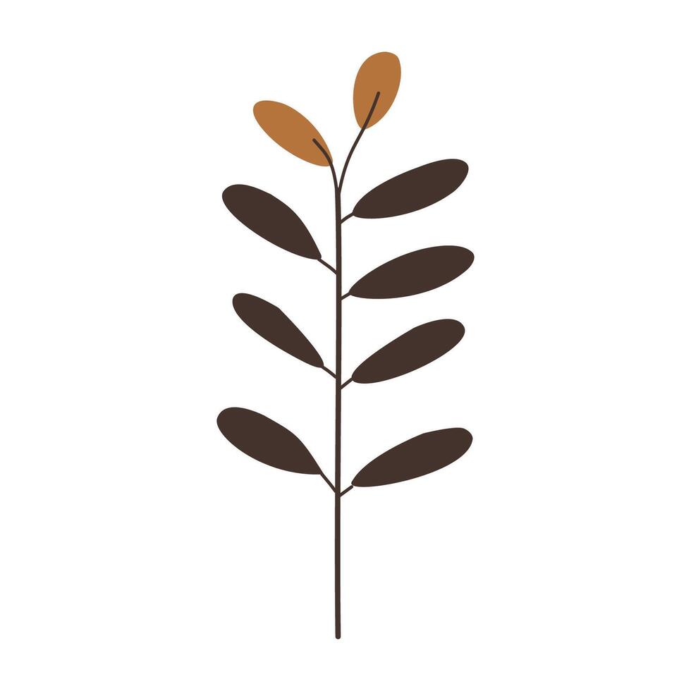 brown and black plant with leaves vector