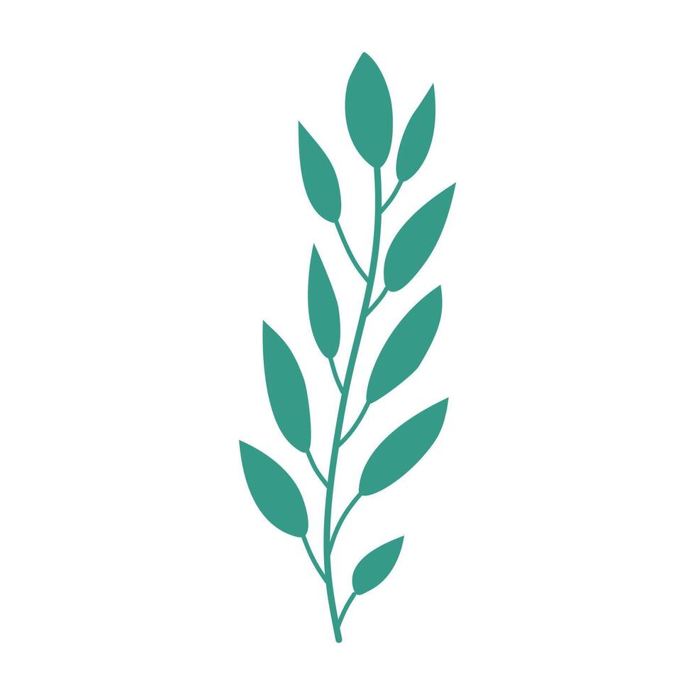 a green leaf flat vector